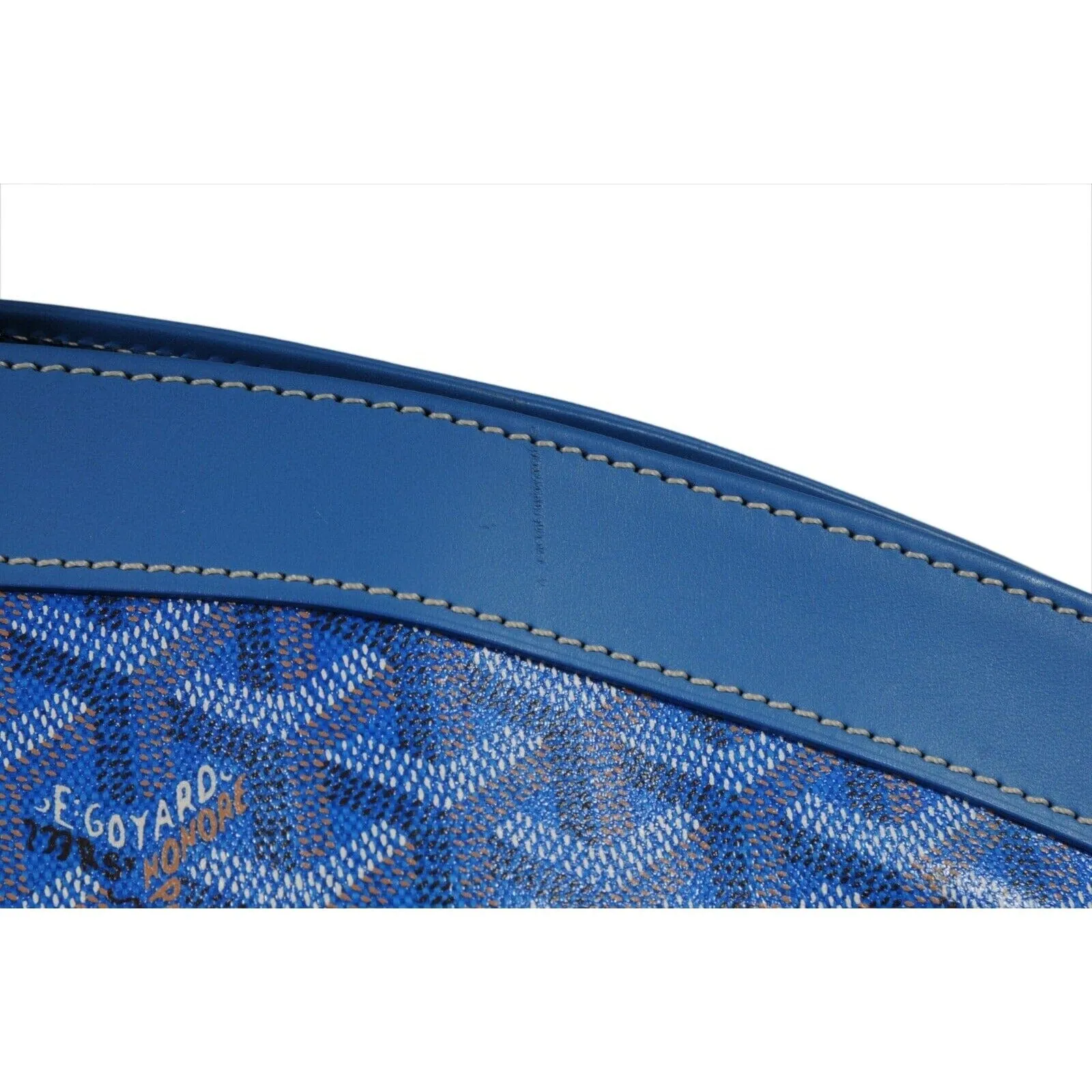 Goyard Beluga MM Handle Bag Blue Goyardine Leather Carry On Duffle Weekend