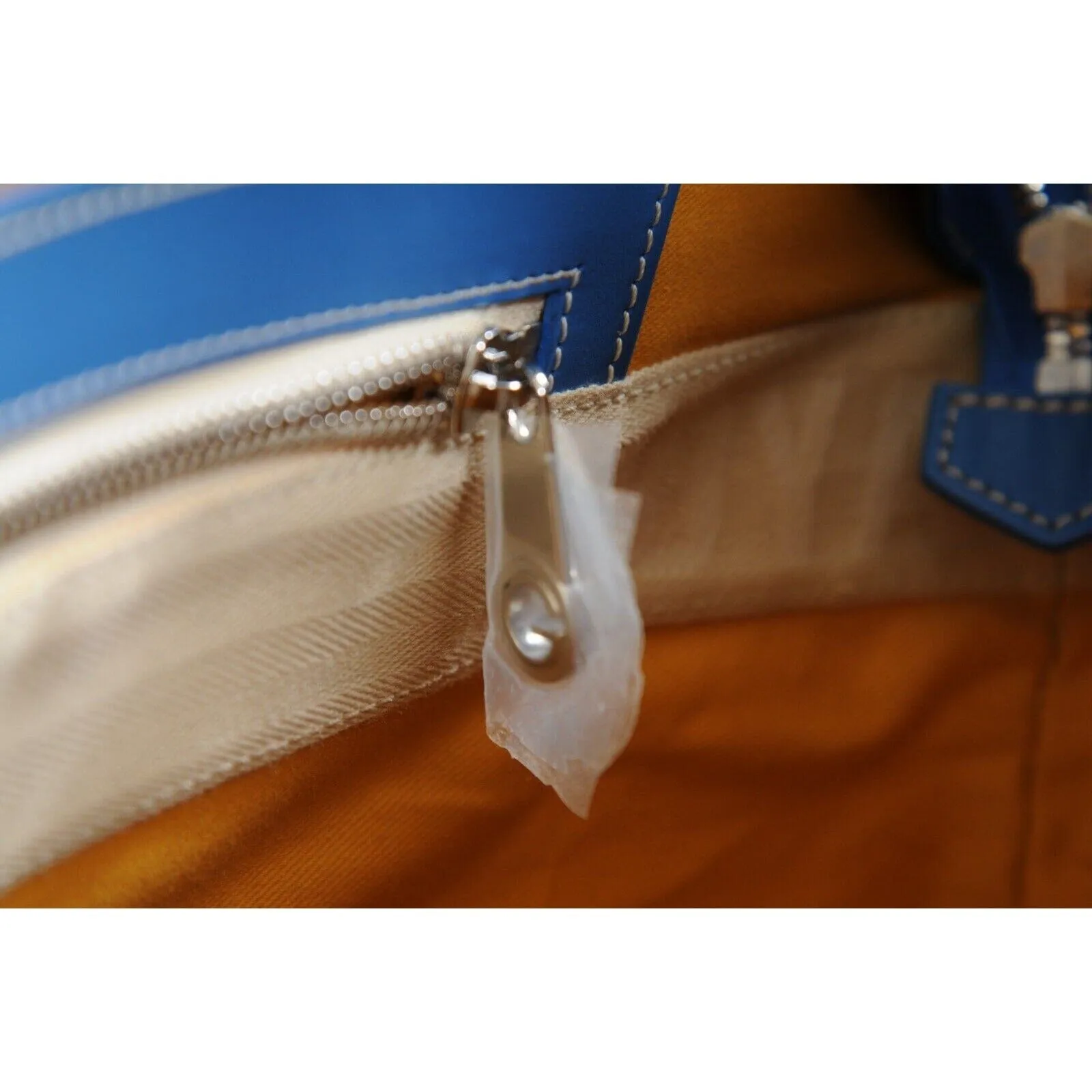 Goyard Beluga MM Handle Bag Blue Goyardine Leather Carry On Duffle Weekend