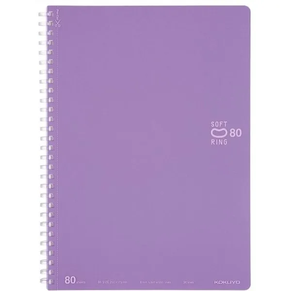 Kokuyo B5 Soft Ring B5 GRAY Notebook Dotted Line 6mm Rule | 80 Sheets SV308BT
