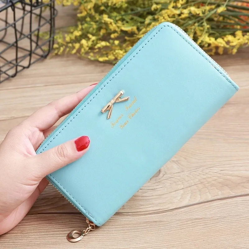Korean Bowknot Letter Handbag Card Bag Coin Purse Zipper Mobile Phone Bag